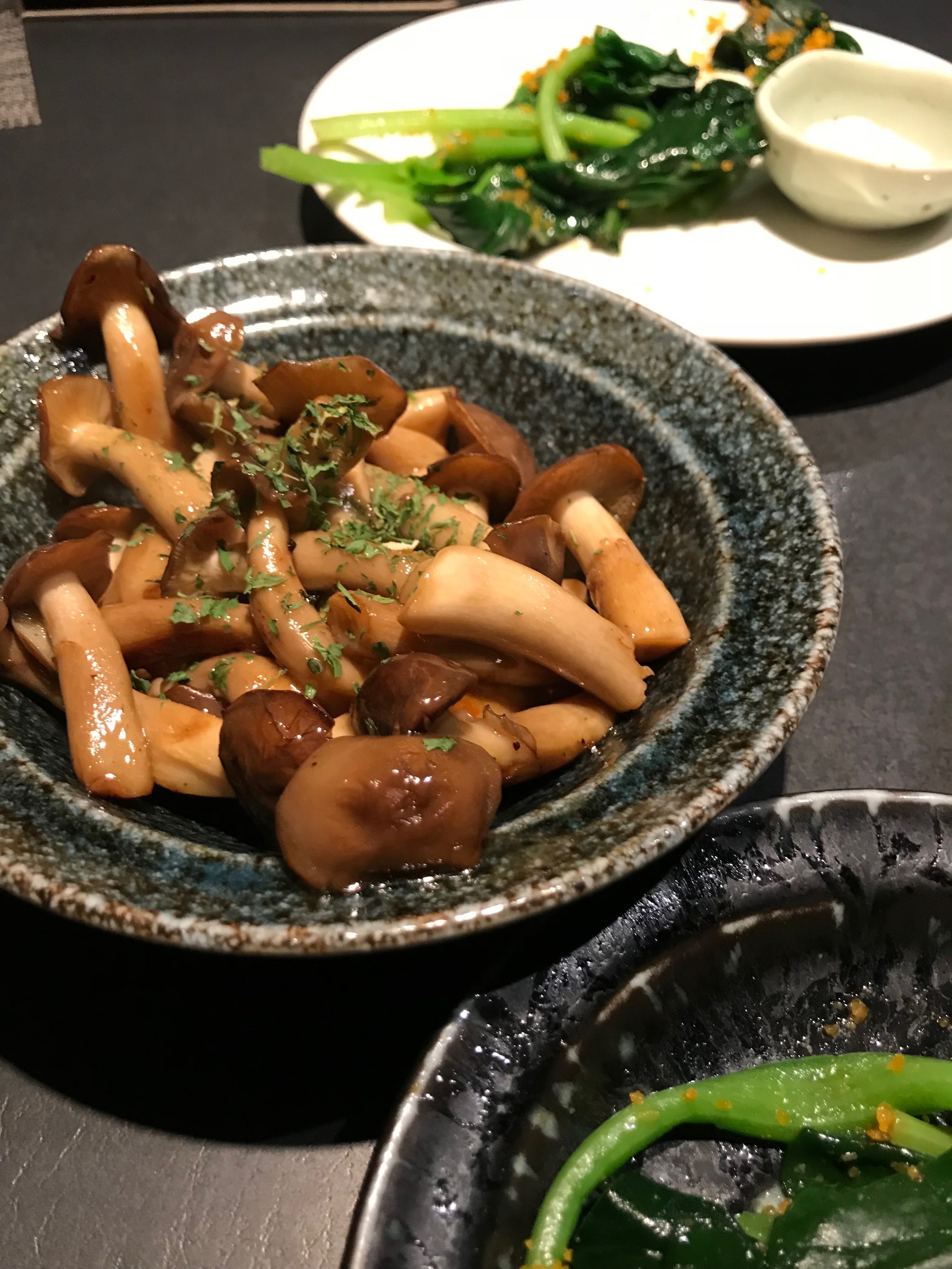 Chef's Choice starting with buttery mushrooms...