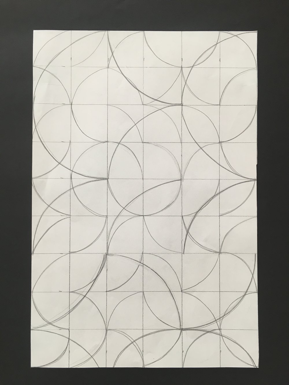  Grid-based abstraction using variations on a single stroke/line.&nbsp; 