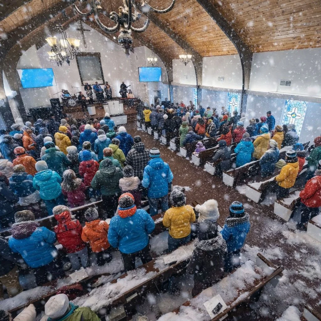 While this would be a lot of fun, in a spirit of safety for our congregation we will not be having service tomorrow. We hope you enjoy your weekend staying safe and warm with your family and friends.