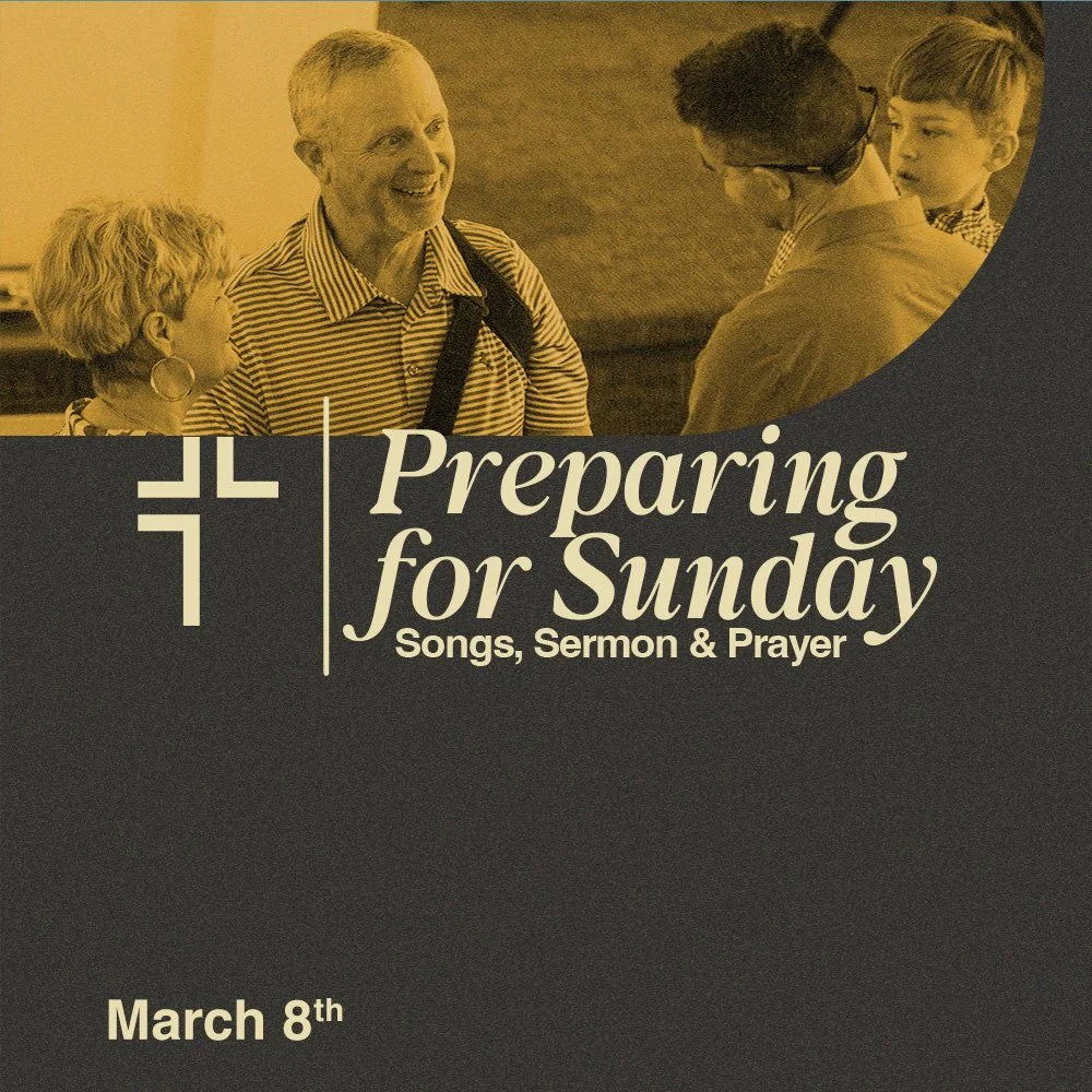 Here's your last minute reminder that we spring forward tonight. Set your clocks, make a plan, do what you have to do to make it to church tomorrow!

9:30 - Children's Bible Study
9:45 - Corporate Prayer
10:30 - Worship Gathering