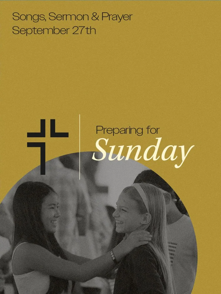 Grab a friend and join us for worship tomorrow!

9:30 - Children's Bible Study
9:45 - Corporate Prayer
10:30 - Worship Gathering