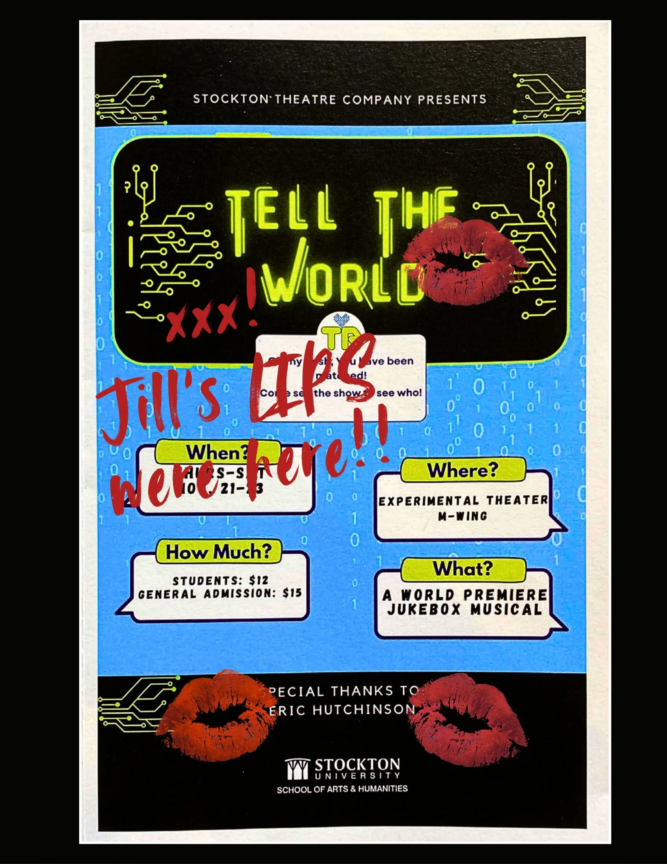 TELL THE WORLD poster - xxx Jill's LIPS were here.jpg