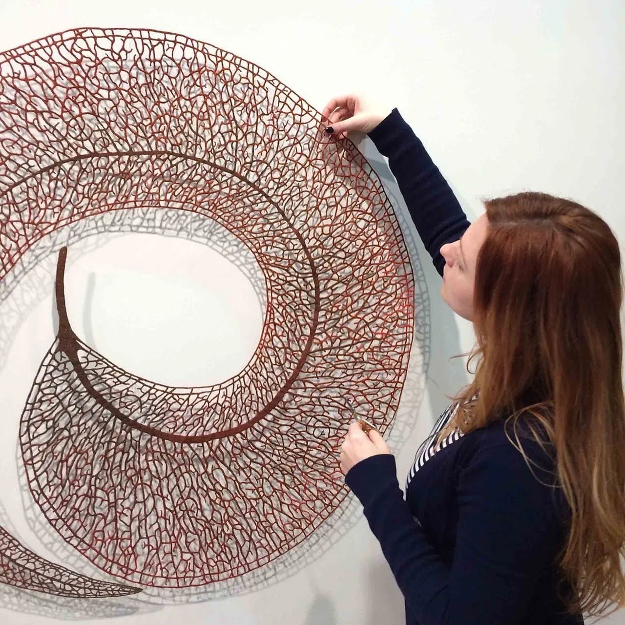 Still one of my all time favourite pieces. 

Scribbly Gim Leaf (2013)
Embroidery thread and pins (wall mounted)
@tamworthregionalgallery permanent collection