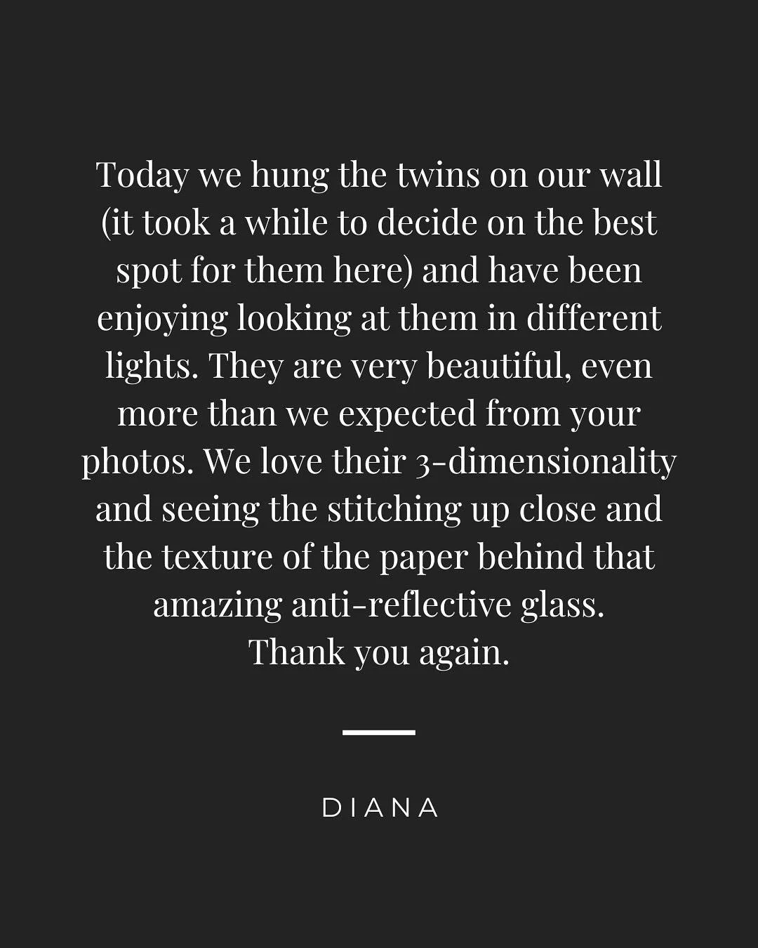 The Siphonogorgia Twins have settled into their new home - side by side, just as they were meant to be. 

Their collector shared the kindest note about how the works are fitting into their home. It truly made my day. 

There&rsquo;s something truly s