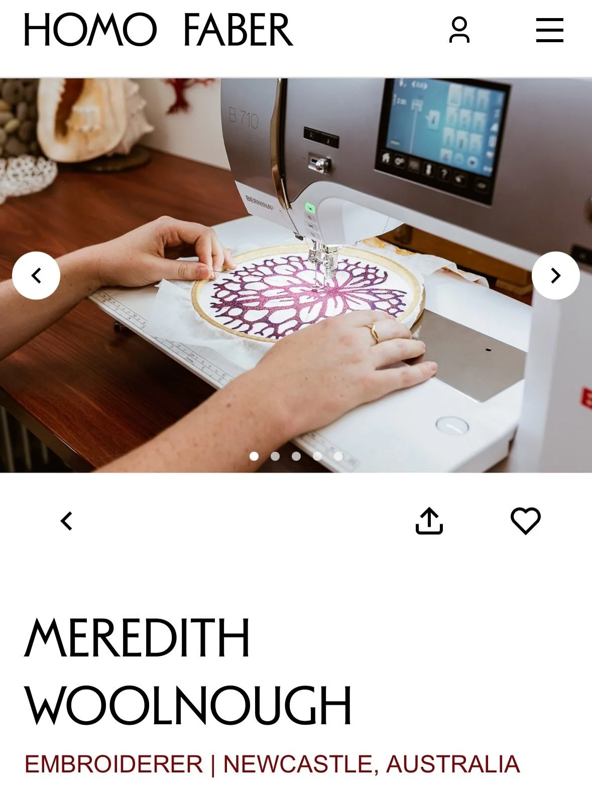 I am honoured to be included in the prestigious Homo Faber Guide alongside an array of amazing makers and craftspeople. 

@homofaber guide, presented by the Michelangelo Foundation for Creativity and Craftsmanship, is an online platform championing a