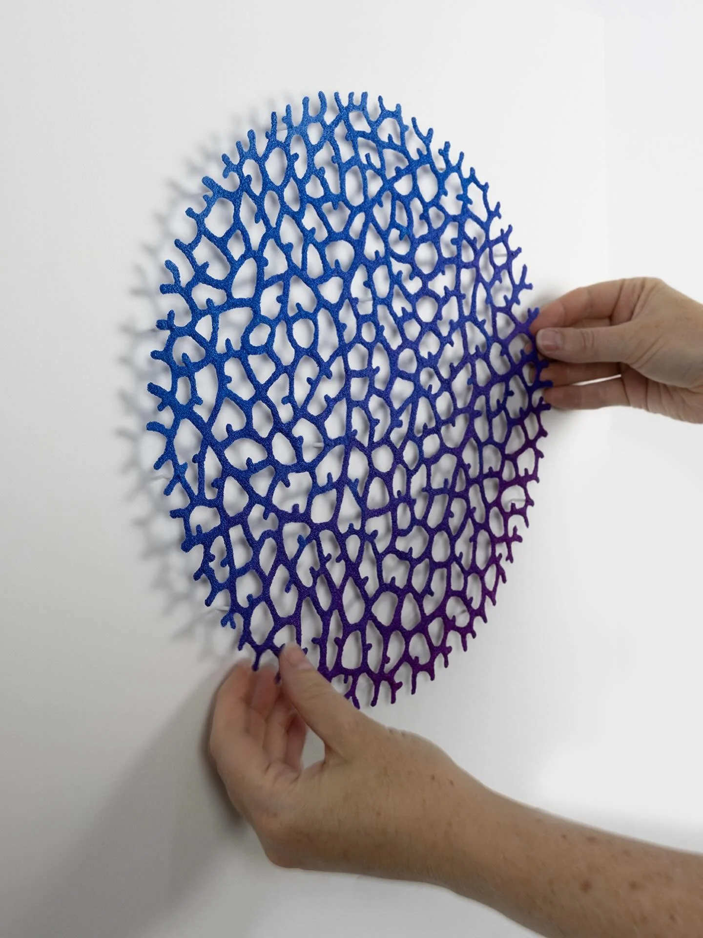 This piece was made by mistake. 🤦&zwj;♀️
But I kinda love it. 💜

How was it a mistake? Let me tell you. 

I have been working on a commission over the past few months that consists of three circular coral designs. The collector and I designed the s