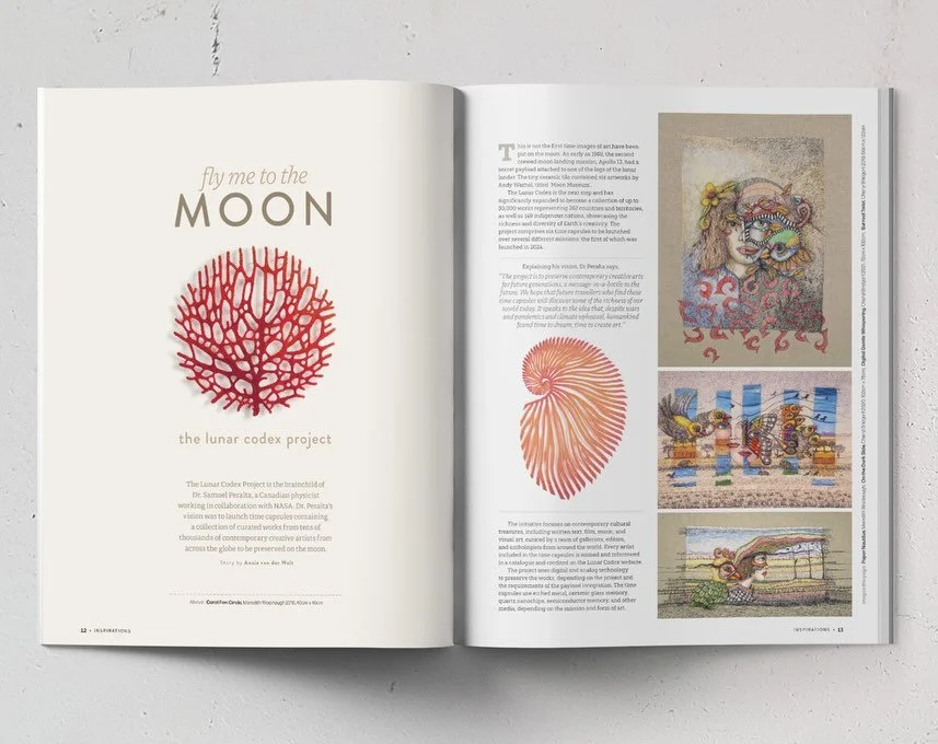 I&rsquo;m delighted to be featured in &lsquo;Inspirations Magazine&rsquo; - issue 130 discussing The Lunar Codex Project. 

The Lunar Codex project is the brainchild Dr, Samuel Peralta, a Canadian physicist working in collaboration with NASA. Dr. Per