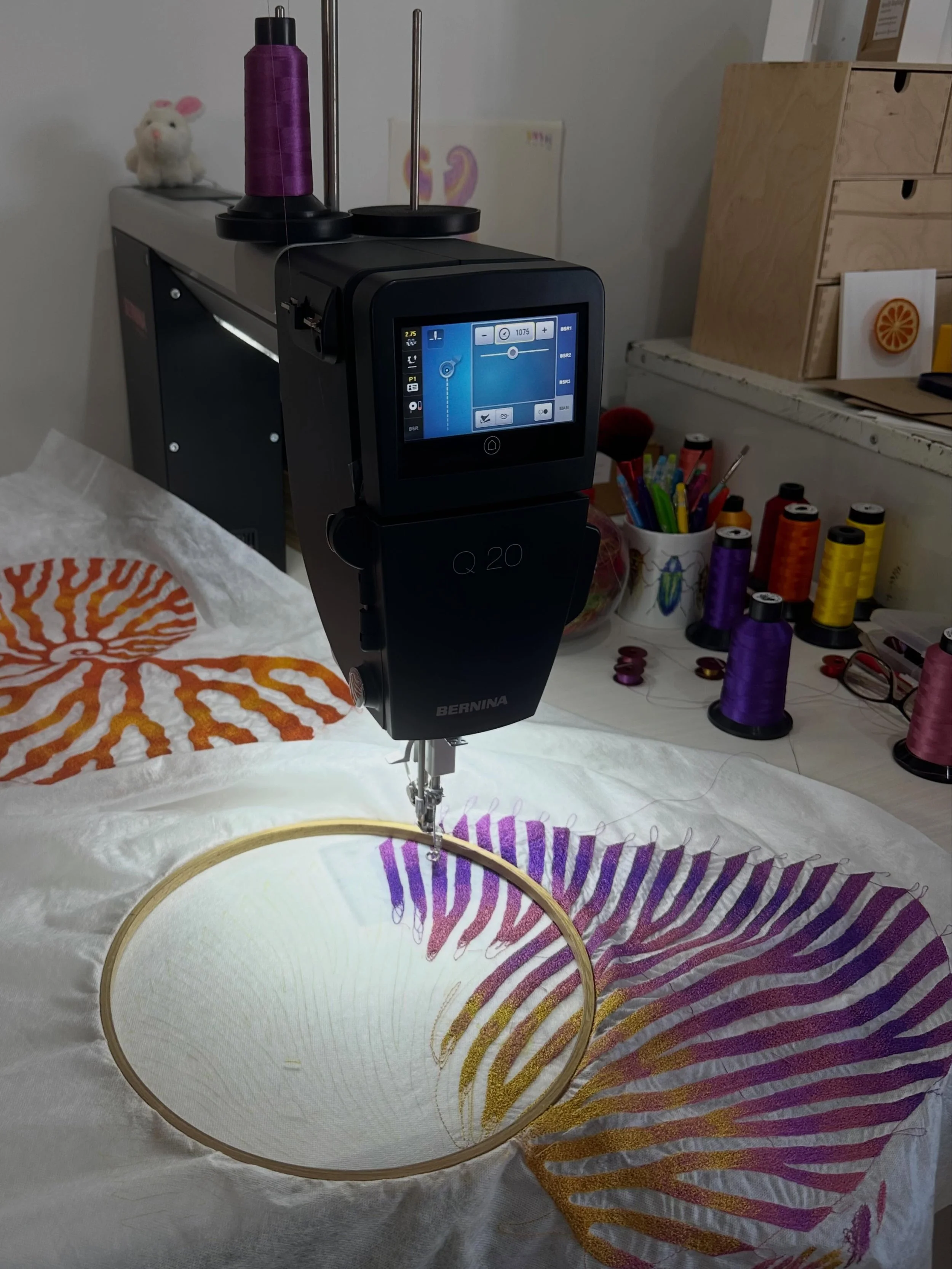 Making progress - slowly - and with some headaches along the way. 

My beautiful machine is having some issues at the moment and it&rsquo;s really testing my patience. She&rsquo;s snapping threads like crazy and with no clear reason or pattern (that 