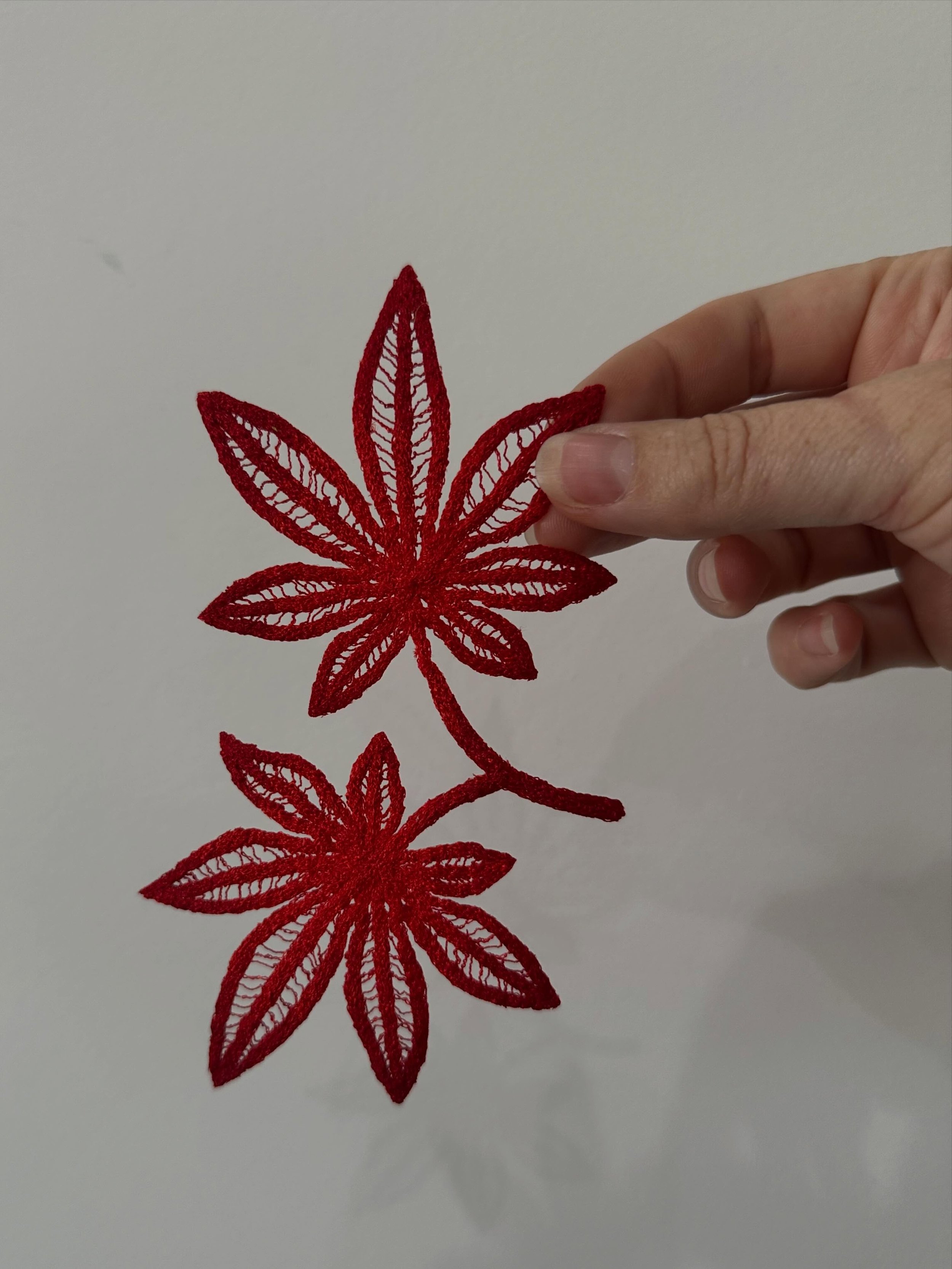 I just realised I never shared these photos. These are the nine mini leaf pieces from my recent collection prior to mounting. There is something really fun about working small and I love that I can hold them in my hands like a precious treasure. 

I&
