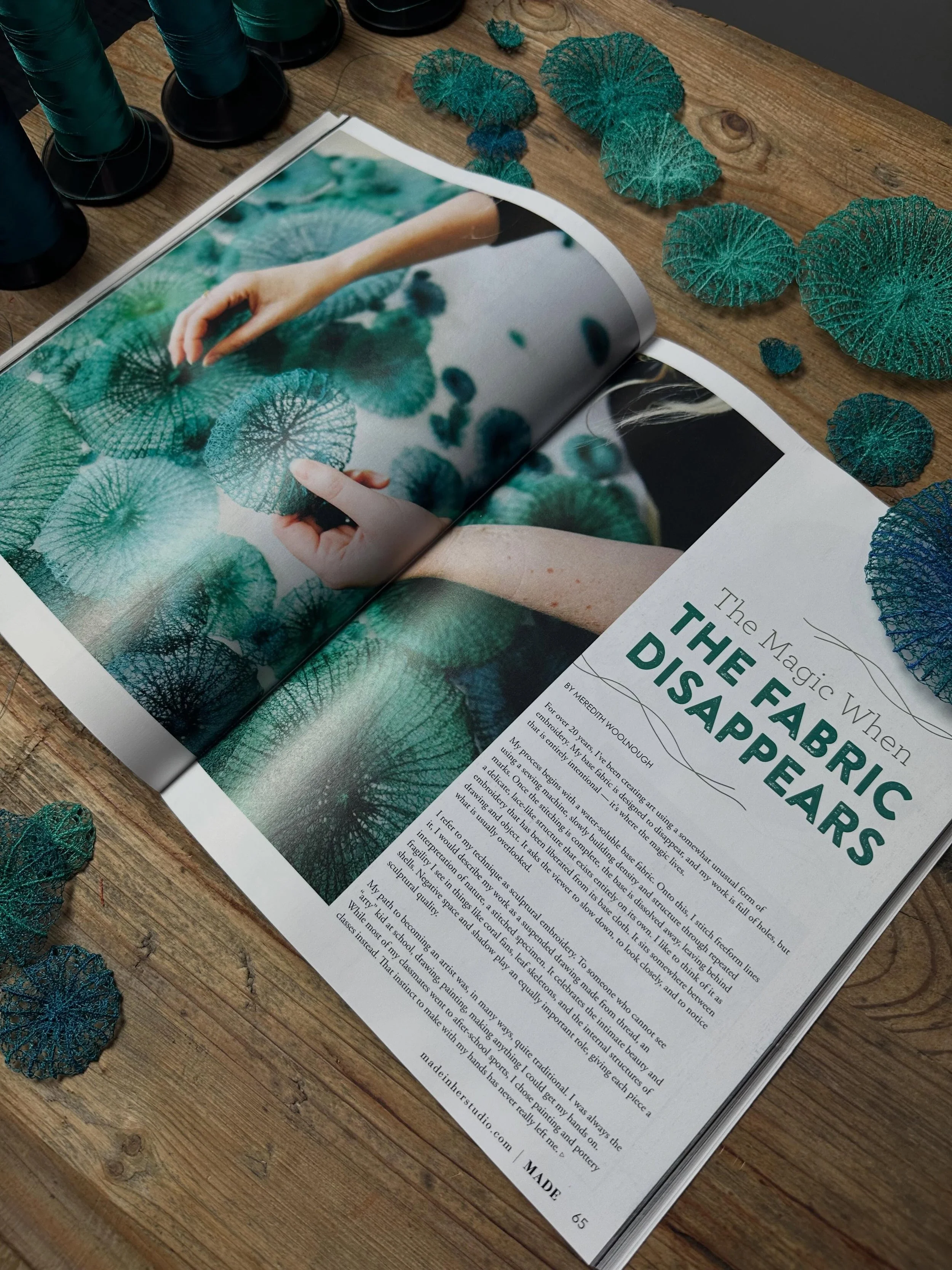 What a delight to be published in this beautiful magazine. &lsquo;MADE in her studio&rsquo; is a stunning publication celebrating artisan creations made by women and this issue (Summer 2026) is bursting with inspiring stories and beautiful work - inc