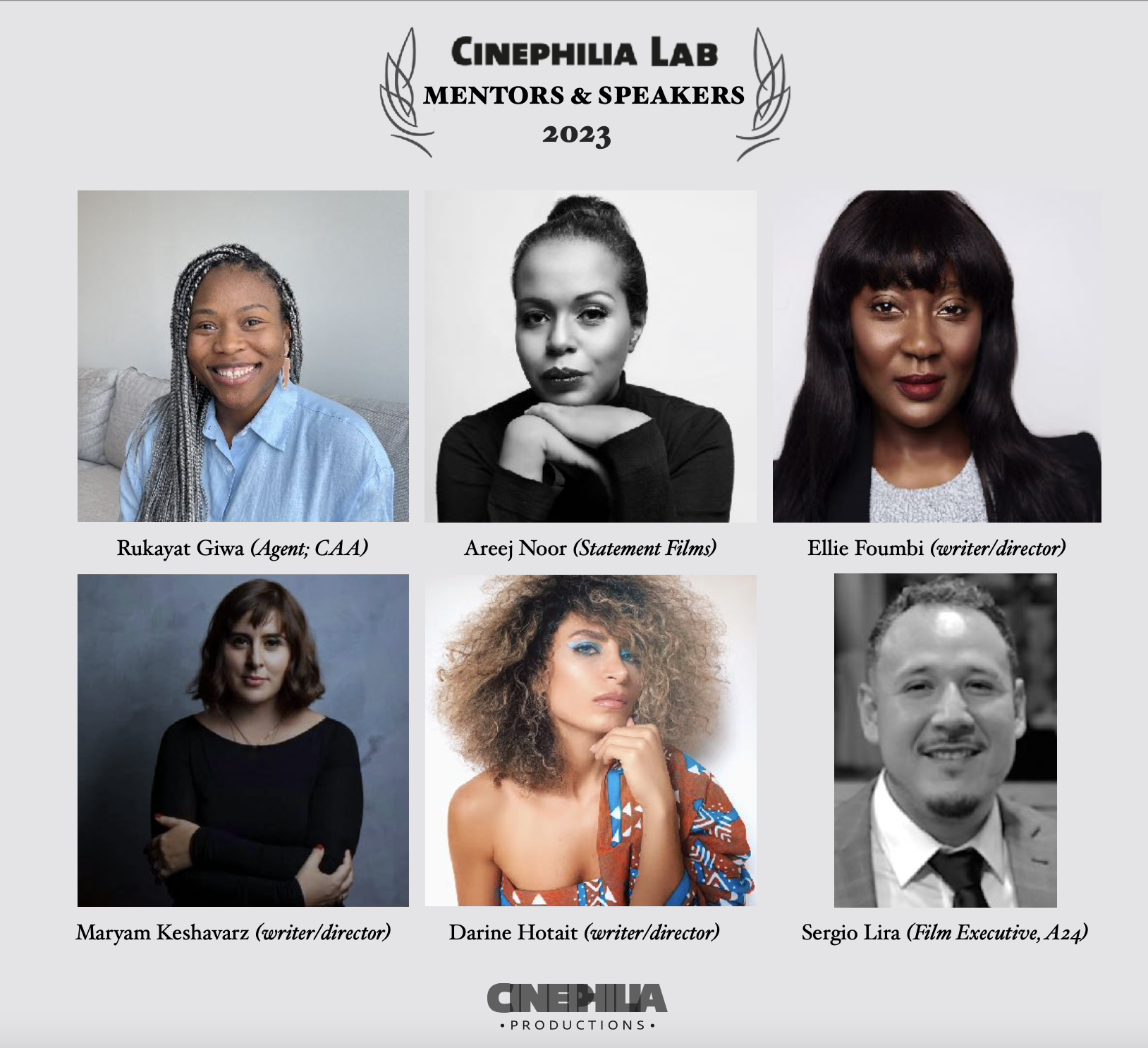  CINEPHILIA LAB MENTORS &amp; SPEAKERS 