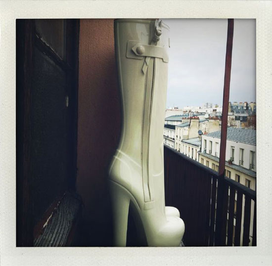 16.00 hrs, Studio Daylight, Paris rooftop, Louis Vuitton Fetish Rubber Wellies