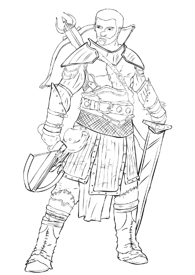 GWEN MORDONA SAYS: "Honey… have you seen my shield? The one with the face on it? No, not that one, I need the one that goes with this outfit!" JAMES MADDOX SAYS: "Not the tank we wanted, but the one we got." ZOOK 'DASHBOLD' FOLKOR SAYS: "He seems to be relatively uptight fellow, but I suspect there is an interesting life behind what is probably the only guard in Untherlass that does not take a bribe. Alas, his only moral failing is his poor breeding."