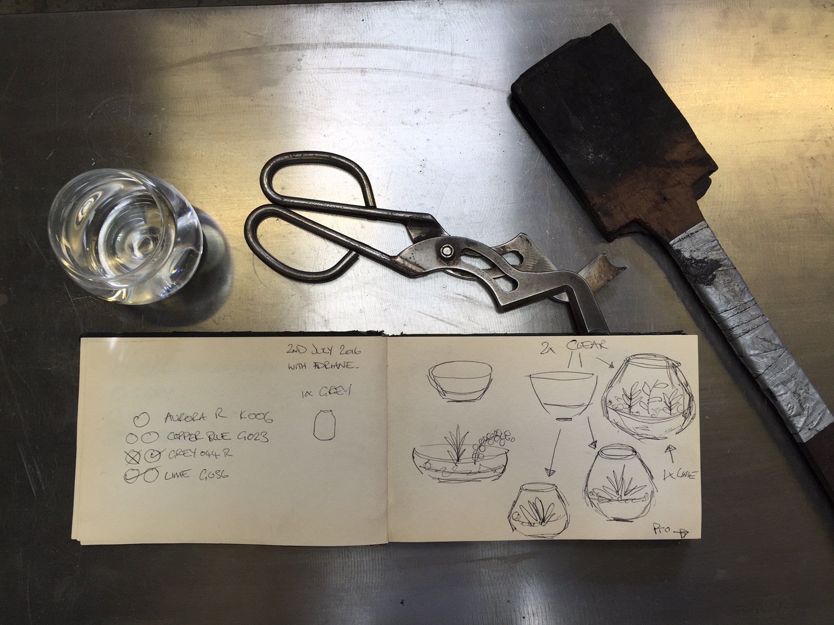 Some rough sketches and colour ideas for the days making plan. 
