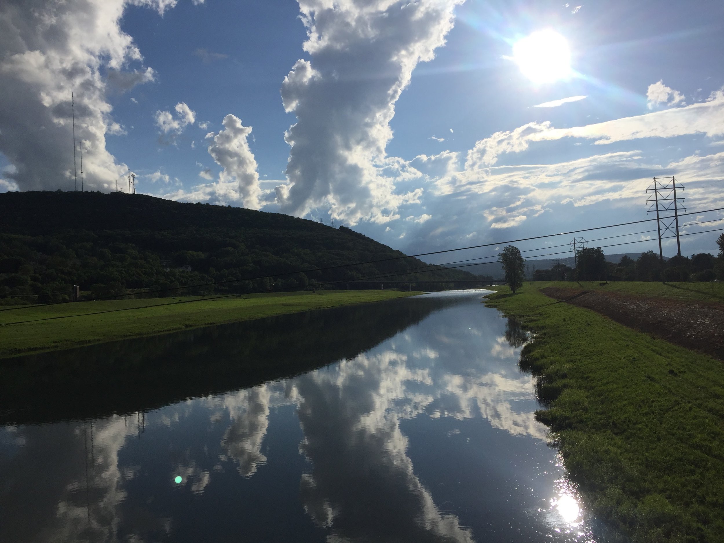The Chemung River flowing through Corning