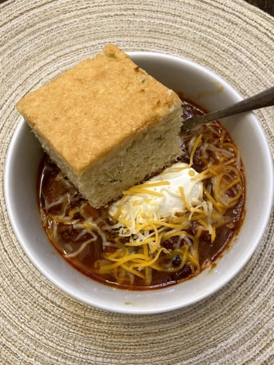 Classic Beef Chili &amp; The Only Cornbread Recipe You'll Ever Need