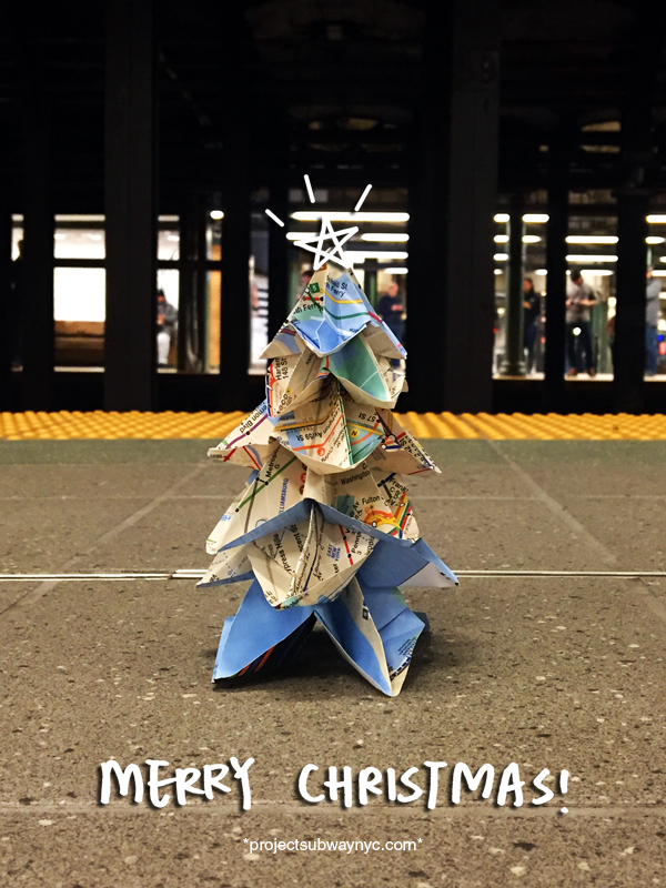 Subway Map Origami Christmas Tree