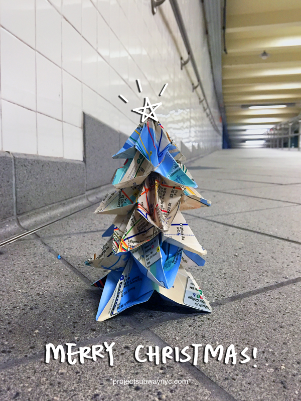 Subway Map Origami Christmas Tree