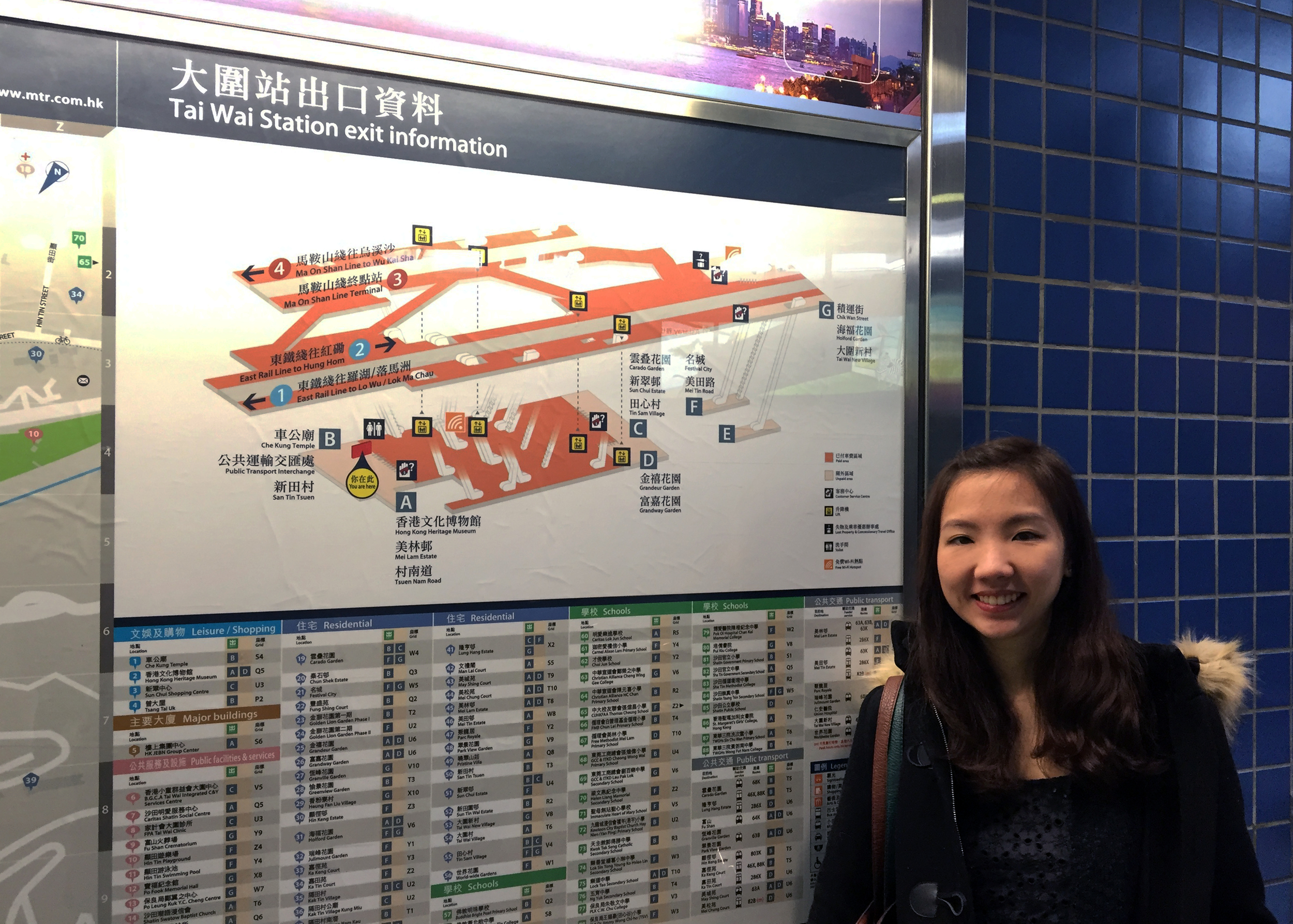Me next to the Tai Wai station map