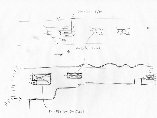 Sketch of Mezzanine Level at 53rd Street - Lexington Avenue Station