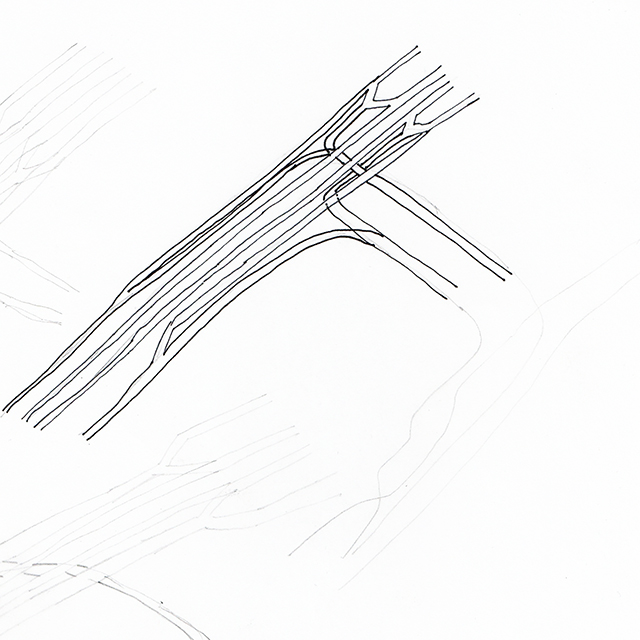 First Attempt at Sketching Tracks between Stations