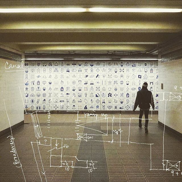 So many symbols - Canal Street / N / Q / R / W / J / Z / 6
.
.
.
#Nyc #Subway #NycSubway #Chinatown #CanalStreet #Manhattan #symbols #nycsubwaystation tiles #Station #Sketch #Architecture #Collage #NQRW #6Train
.
#projectsubwaynyc