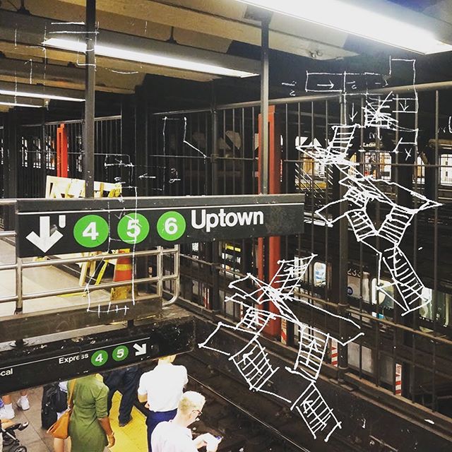 Go DOWN for the UPtown train - 14th Street Union Square - L / N / Q / R / W / 4 / 5 6.
.
.
.
#Nyc #Subway #NycSubway #14thStreet #UnionSquare #Station #stairs #undersground #trains #Manhattan #Sketch #Architecture #Collage .
.
.
#ProjectSubwayNYC