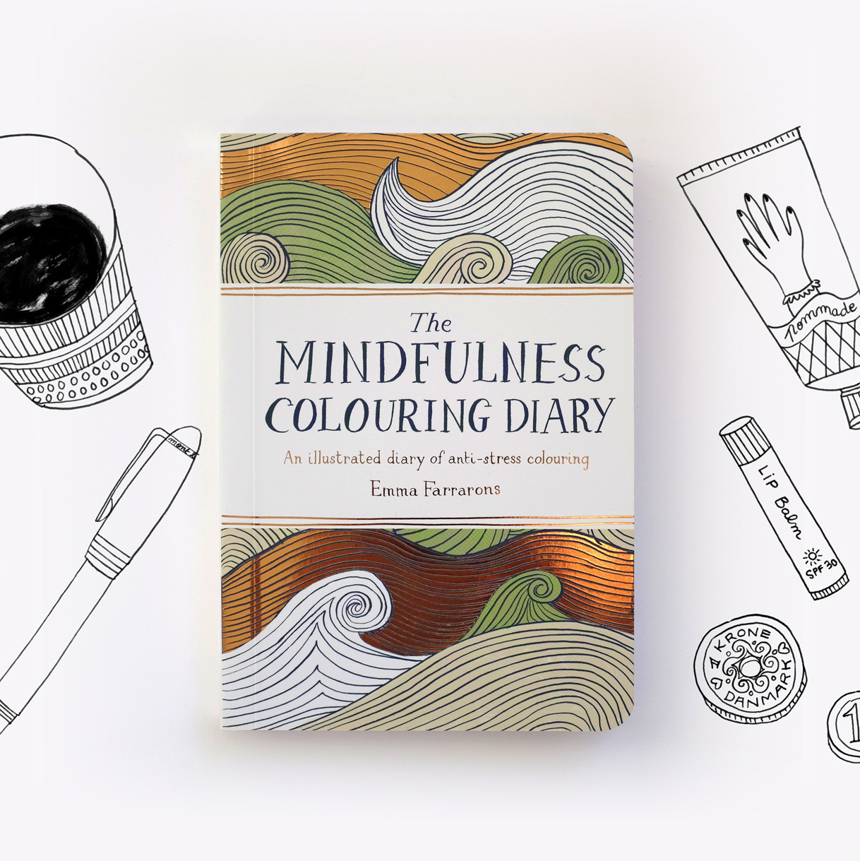 Available in UK bookshops and Amazon . The Mindfulness Colouring Diary: An illustrated diary of anti-stress colouring. Let this pocket-sized diary, filled with exquisite illustrations from the bestselling Mindfulness Colouring Book, be your daily window of peace and calm as you mindfully fill the days with your thoughts, and the pages with colour.