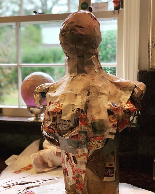 Went to New Orleans and was inspired by so many things. Working on a paper mach&eacute; stack. This is much harder than I remember.....😬