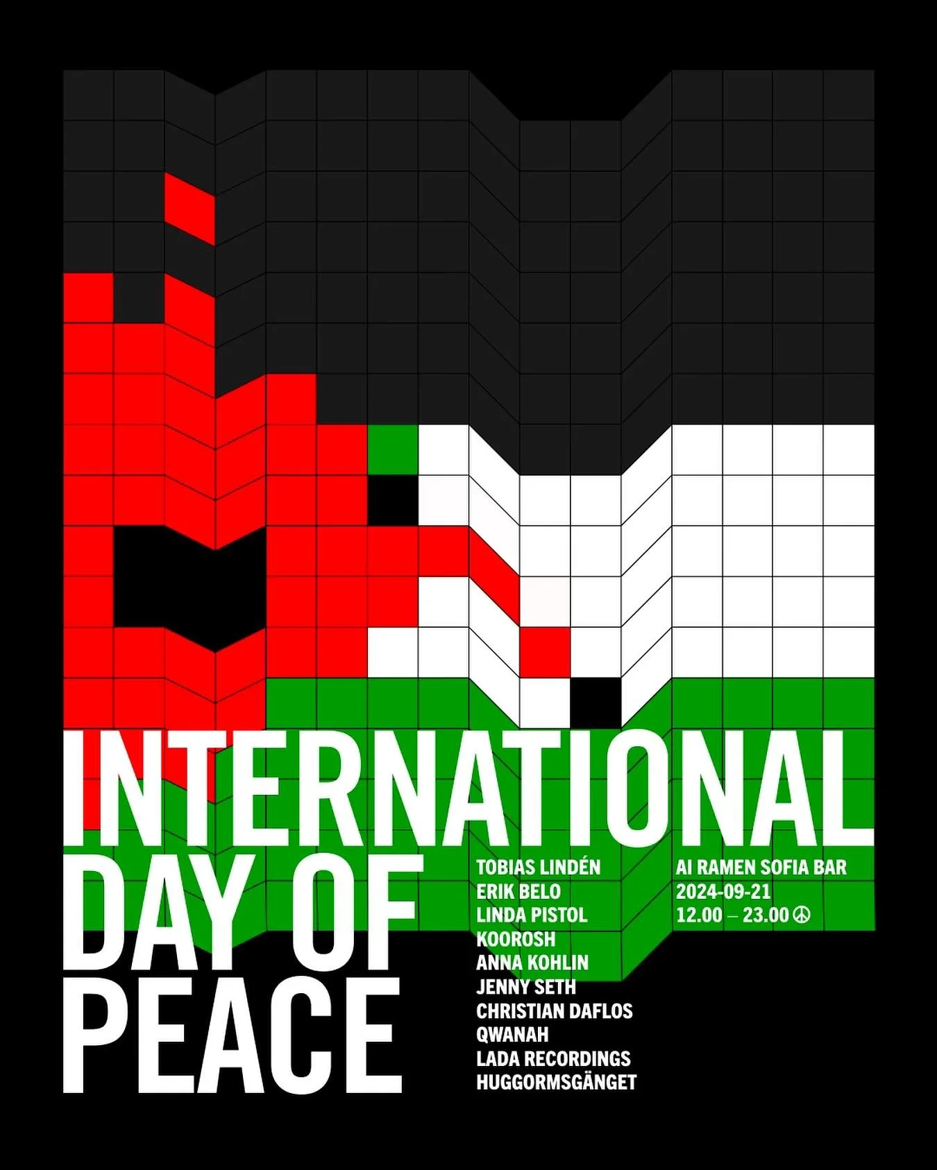 This Saturday its International day of peace, which in these times seems more important than ever to acknowledge. 
So on Saturday we will be having djs playing from opening til closing, and give all profit from the bar to Doctors Without Borders, who