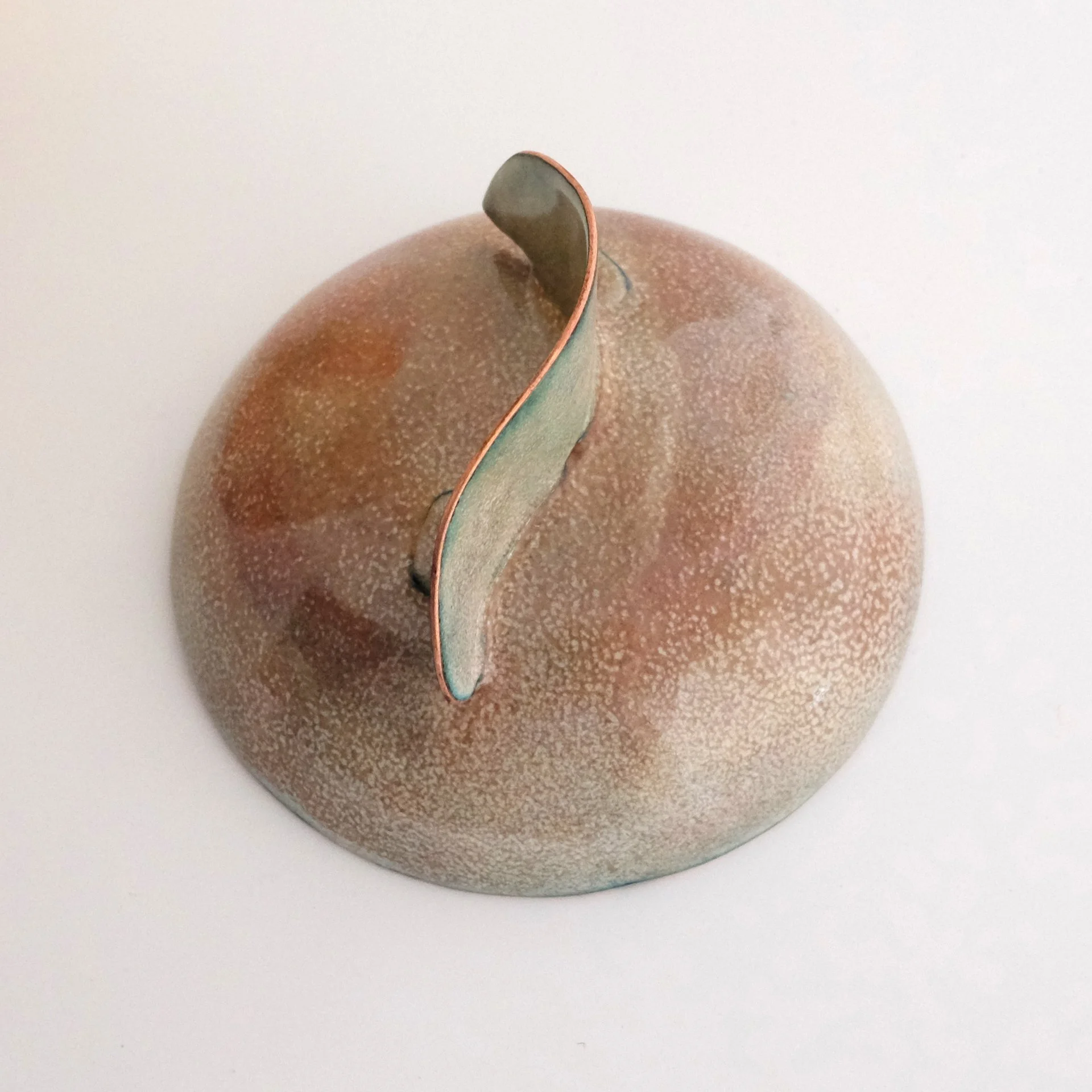 Copper and Enamel Lid for Freckle Vessel
