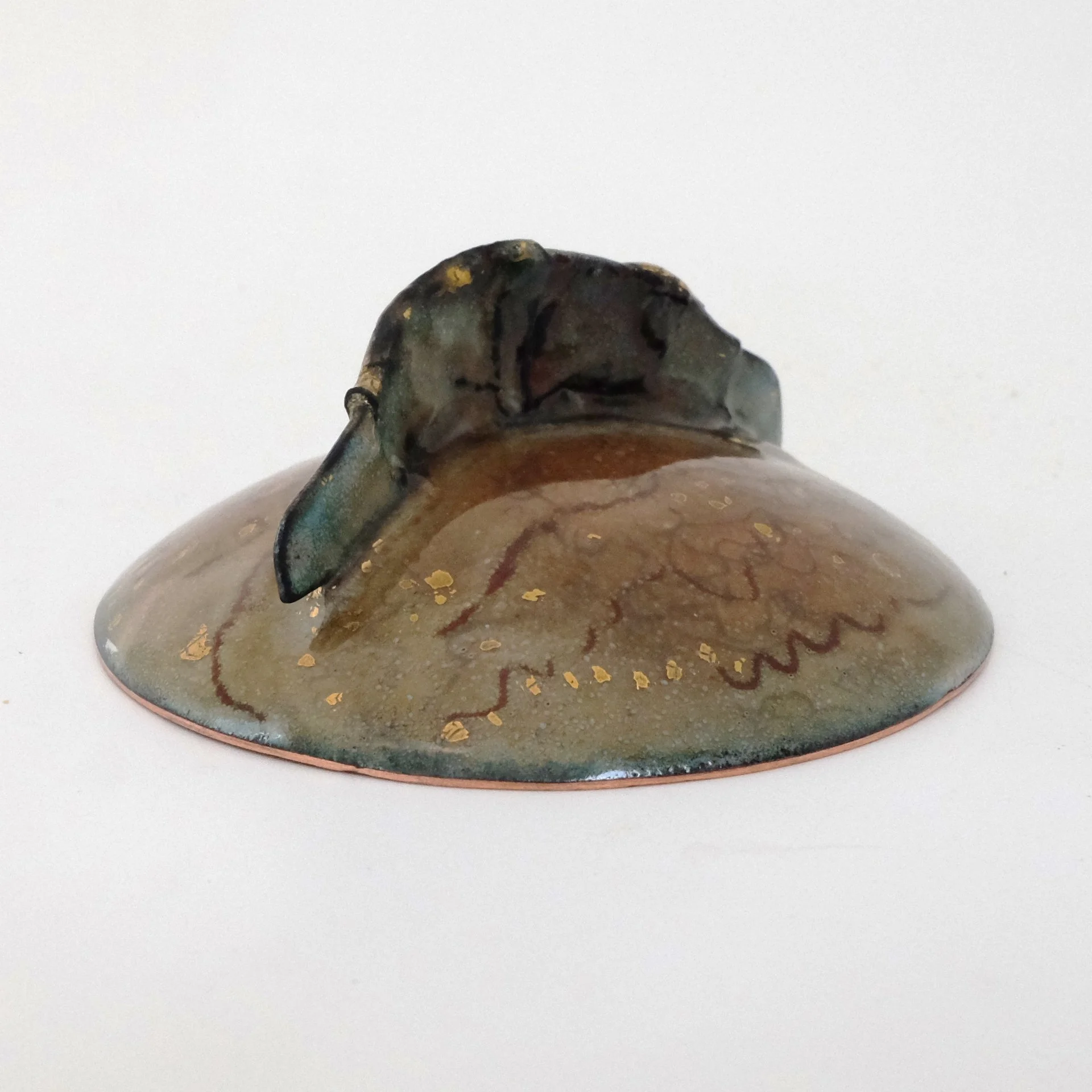 Copper Enamel Lid for Wood Fired Vessel