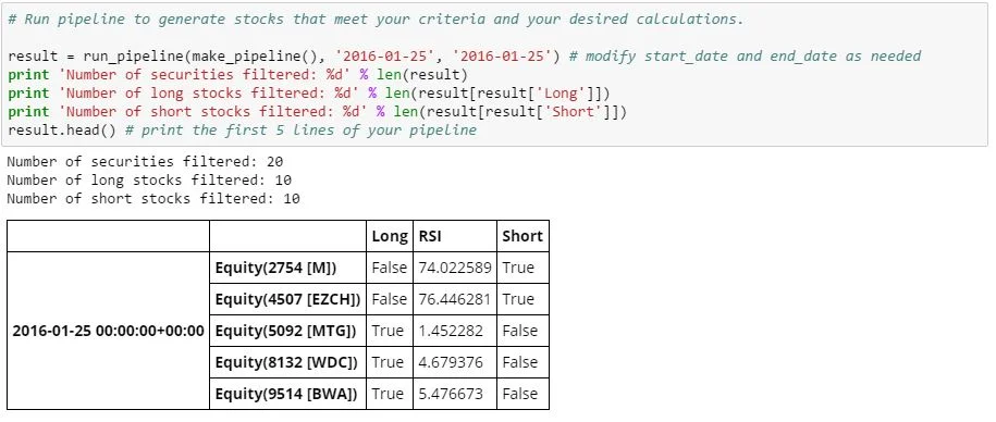 Pipeline Stock Filter