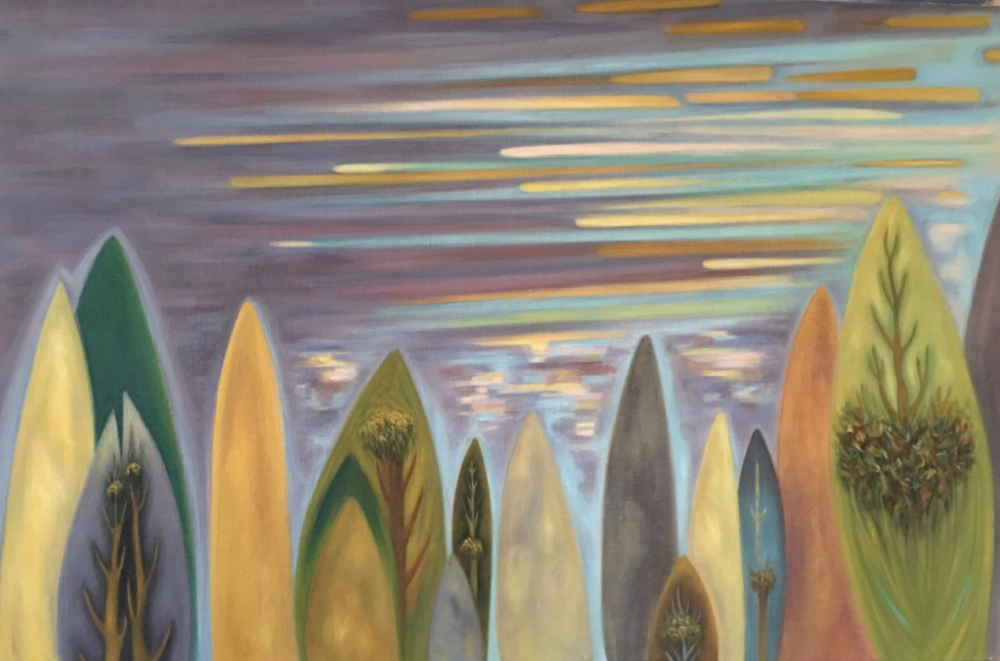 In The Wake Of Clouds ©1985-6 LSAuth. oil/linen