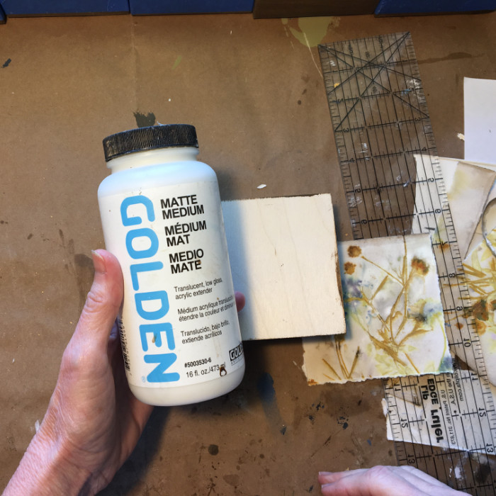 Golden Matte Medium used as adhesive artist Carol Ann Webster