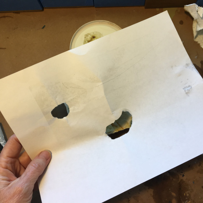 Torn paper mask