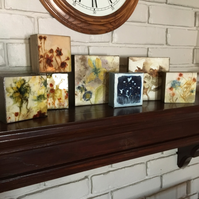 mantle with finished art artist Carol Ann Webster.jpg
