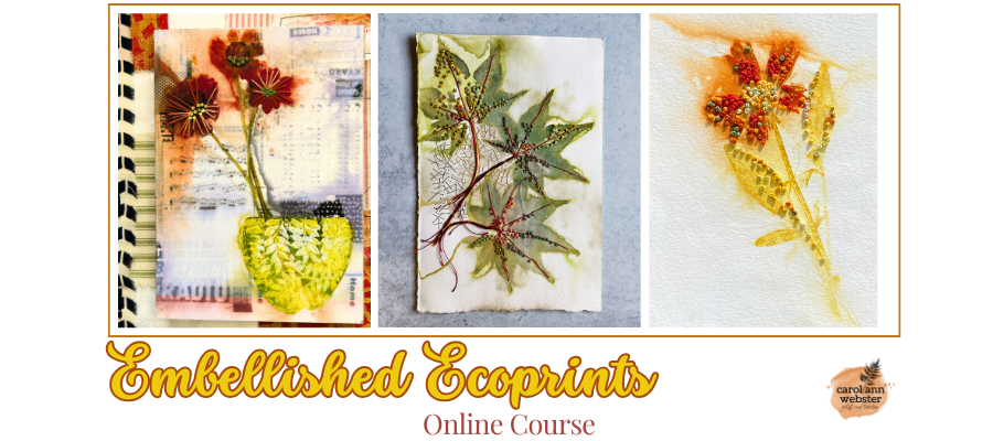 Embellished Ecoprints on paper course