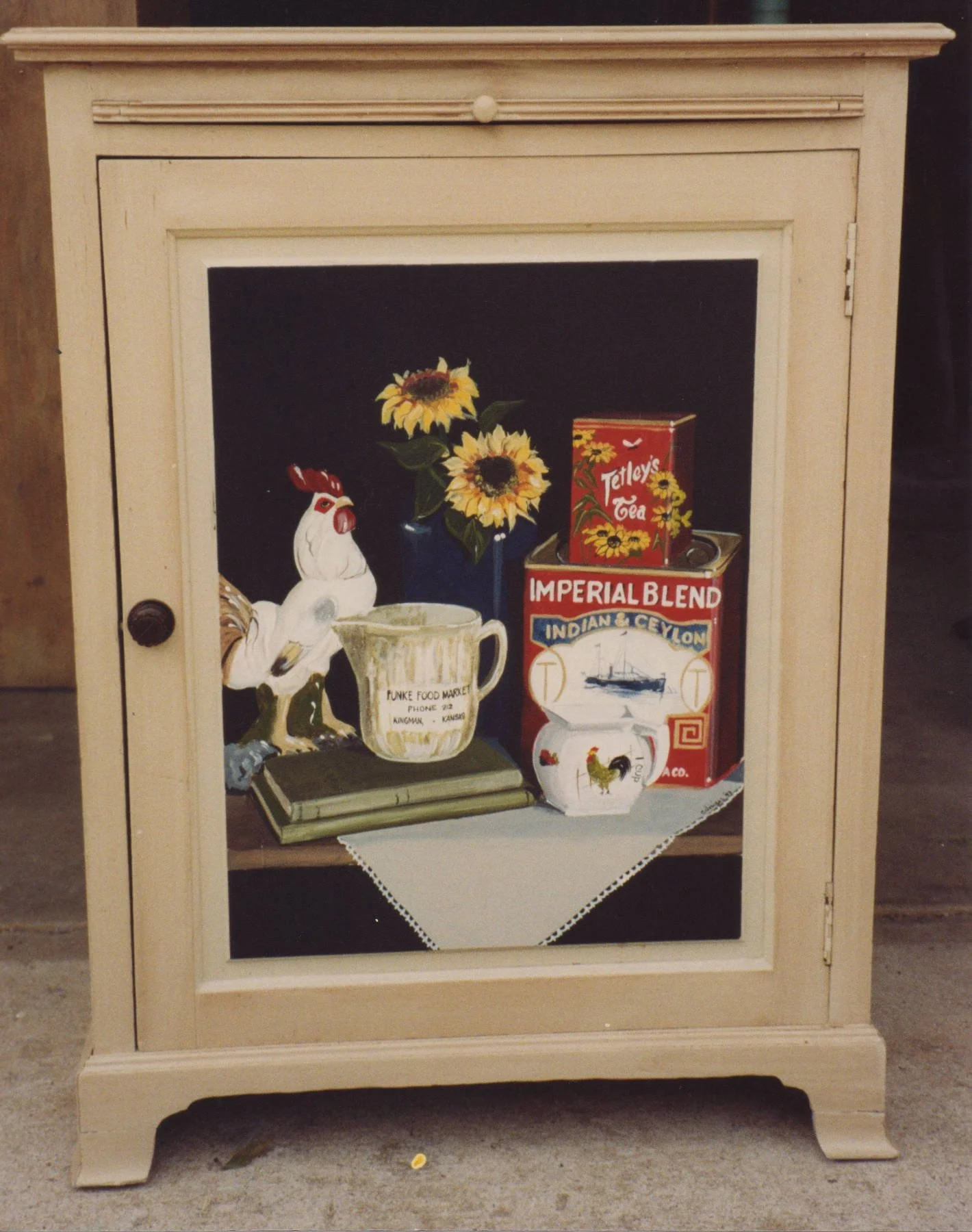 Hand painted furniture with custom image