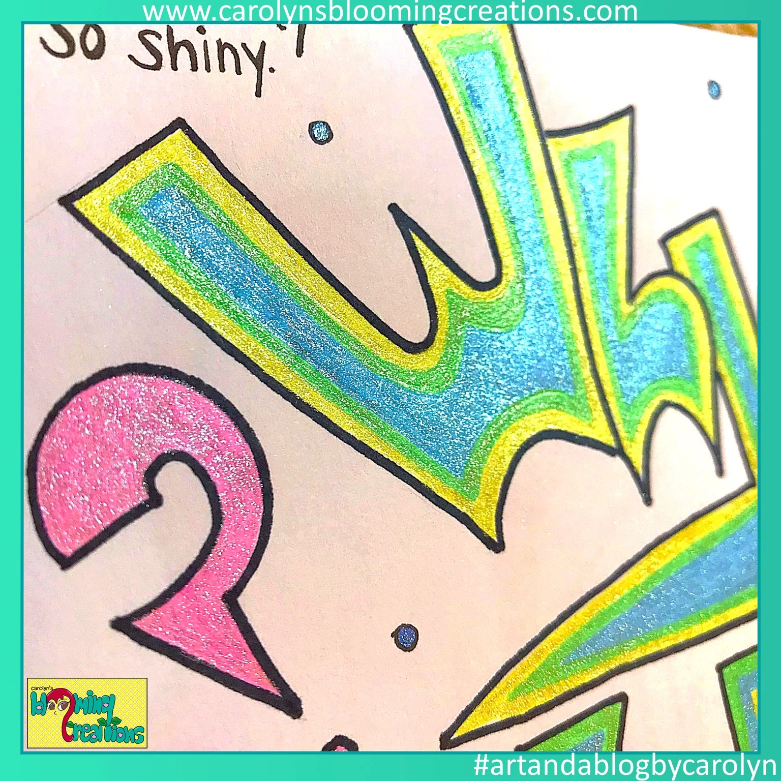 Art (detail) by Carolyn J. Braden. Media: Gelly Roll pens, Sharpie marker, and BIC pencil.