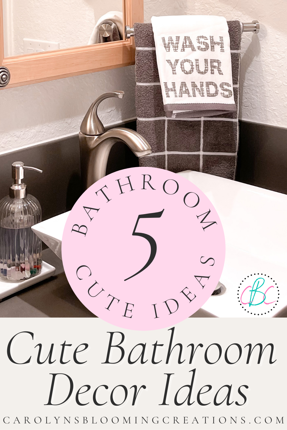 Five Cute Guest Bathroom Decor Ideas ??? DIY Home Improvements Carolyn's Blooming Creations