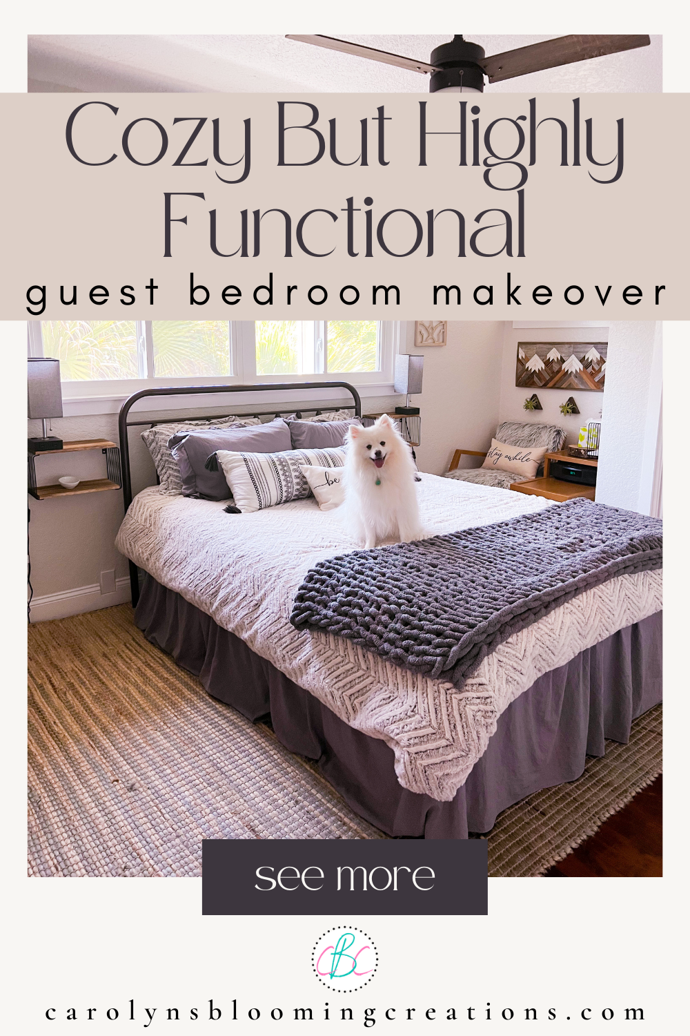 Cozy But Highly Functional Guest Bedroom Makeover