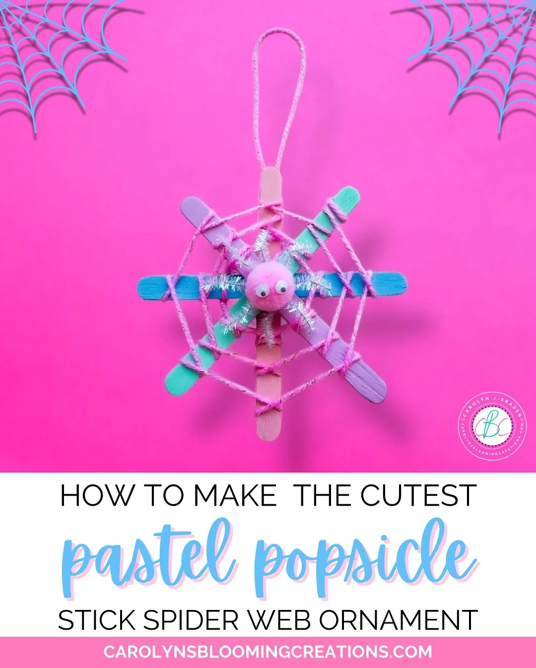 When spiders are oh-so-cute! 💕🕸️✨ 
I made these pastel popsicle stick spider webs and I love how they turned out! Perfect for adding a dreamy touch to Halloween decor — because not all spooky has to be scary! 💗🎃
🎥 tutorial on my profile