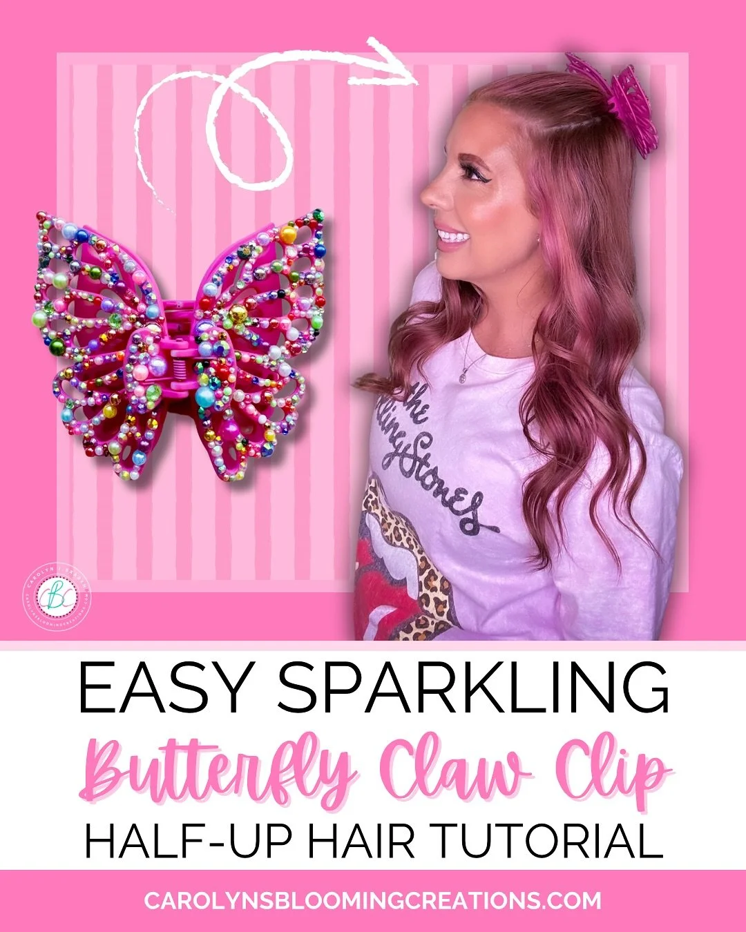 When your hairstyle sparkles as much as your personality ✨

🦋 This easy half-up look with my giant butterfly claw clip took minutes but looks like I spent hours! Perfect for holidays, parties, or just adding a little extra shine to your day 💫 

🎥T