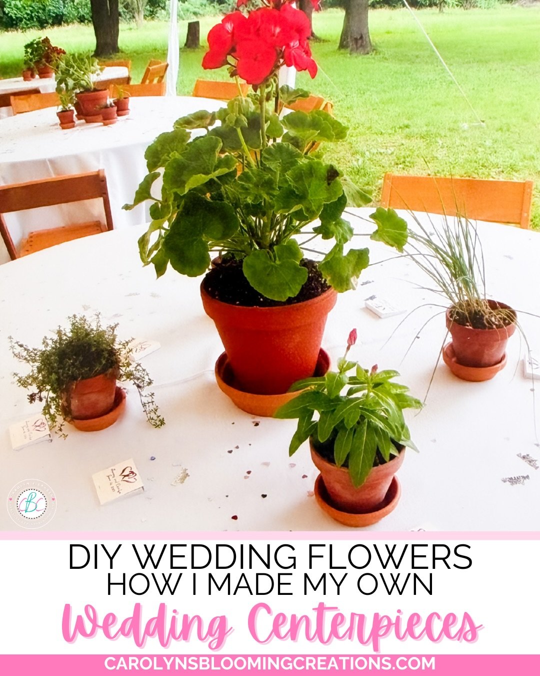 POV: You want gorgeous wedding flowers&hellip; without the florist price tag 🌸💍
I DIY&rsquo;d my wedding centerpieces using planters, geraniums, and fresh herbs from Lowe&rsquo;s &mdash; and it completely transformed my reception tables in 2003! 

