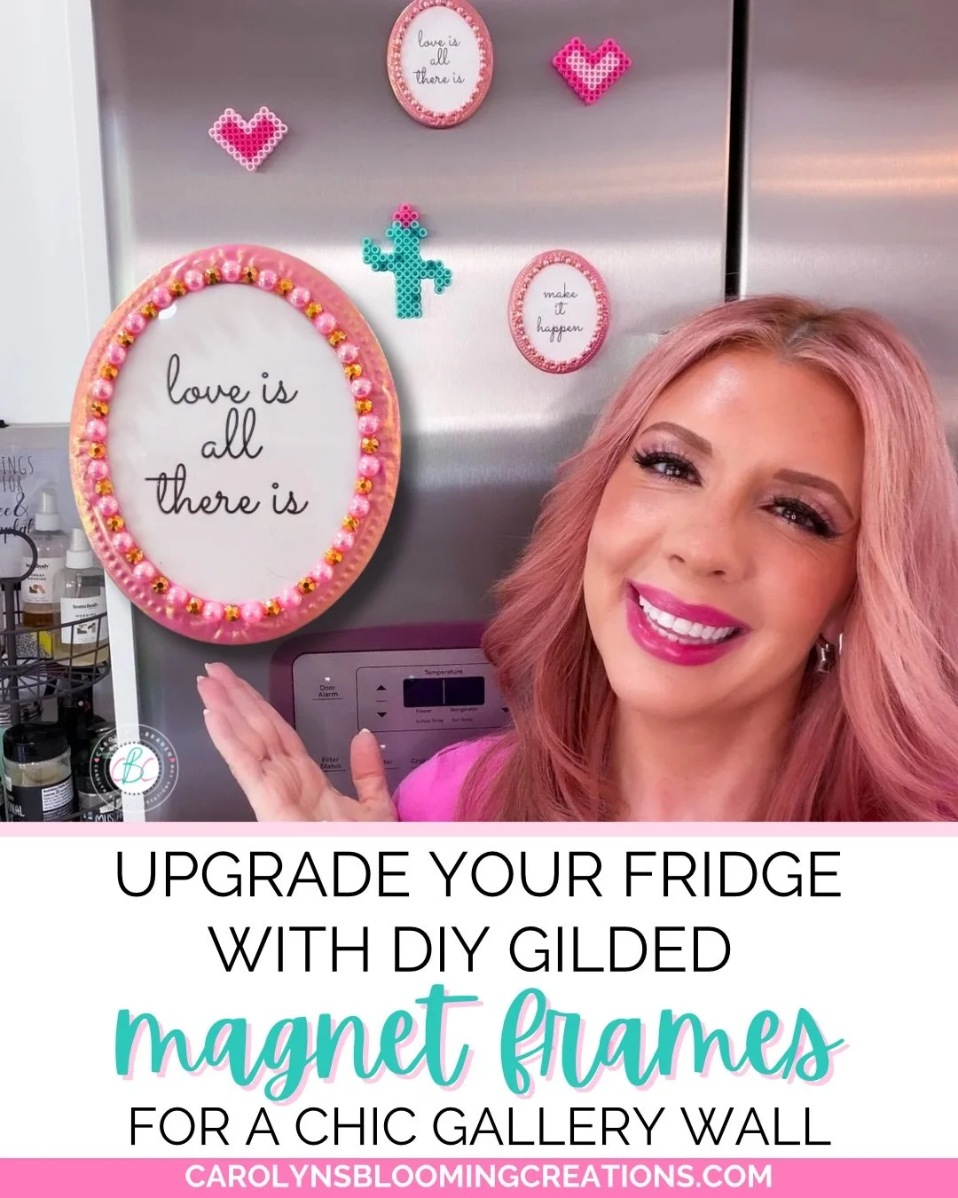 ✨ Dearest gentle reader&hellip; ✨ I gave my refrigerator a glow-up with DIY gilded magnet frames inspired by Bridgerton because 
even a fridge deserves a glow up, especially when you found a strange ding on your fridge. 
No worries, the magnet covers