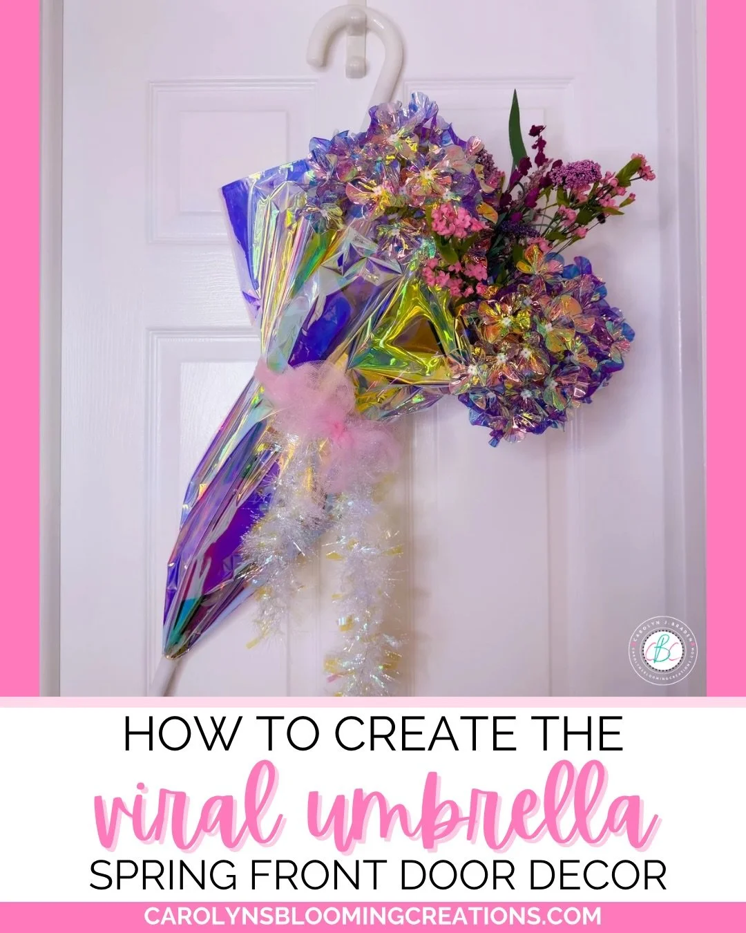Who knew an umbrella could double as the prettiest spring wreath? 🌷☔️ 
This easy DIY is giving fresh, floral, and totally budget-friendly&mdash;perfect for an easy front door glow-up!

💬more in comments
 #springdecor #frontdoordecor #diydecor #seas