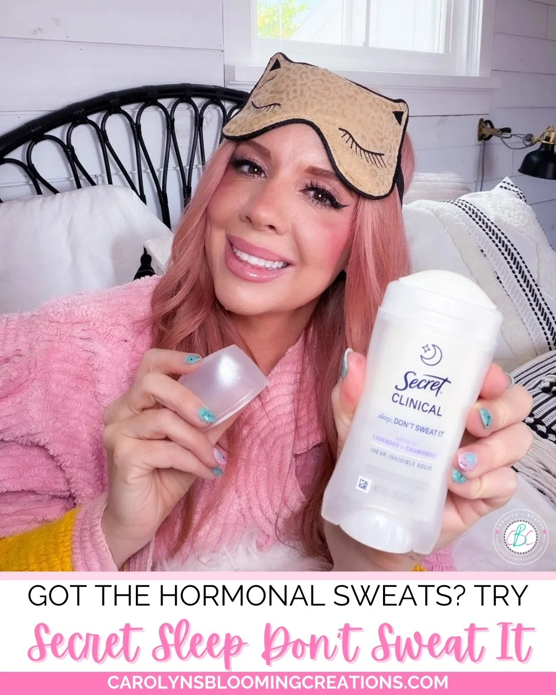 Carolyn tested and approved! 💖✔️

If the night sweats 🥵 are in session&hellip;grab this! Sometimes I sweat more at night thanks to hormone changes and this does keep me dry. It smells light and fresh and is great for any day you feel you need a bit