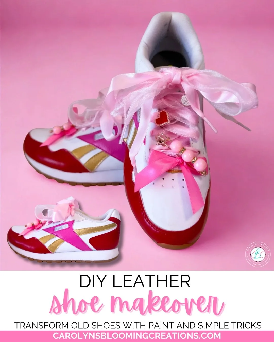 I gave my old leather shoes a second life and now I&rsquo;m in love 😍✨ details + how-to on my website!
I was inspired by Annie&rsquo;s WEDDING tennis shoes in Father of the Bride. :) 

💬More in comments 
 #diyfashion #weddingideas #customsneaker #u