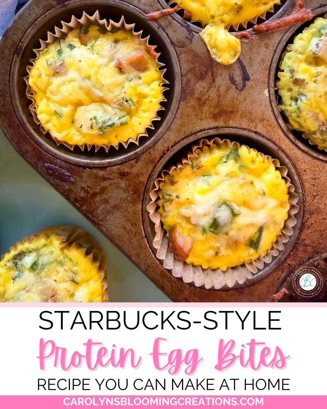 Homemade Starbucks-style protein egg bites = the easiest healthy breakfast meal prep ever 🥚✨ These fluffy egg bites are loaded with chicken sausage, cheddar cheese, peppers, onions, and tons of flavor! Perfect for busy mornings, brunch with friends,